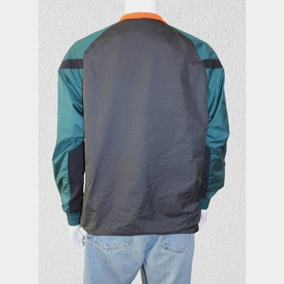 NIKE F.C. Anorak Pullover 1/4 Zip Woven Jacket in Black/Orange/Dark Teal (Large) - Picture 4 of 9
